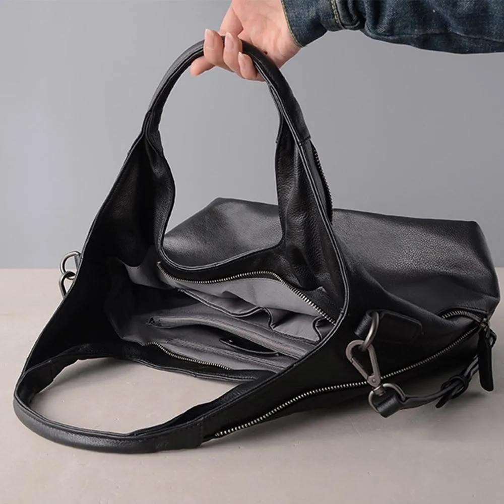 100% Real Leather Women's Single Strap Half Moon Shaped Tote Handbag