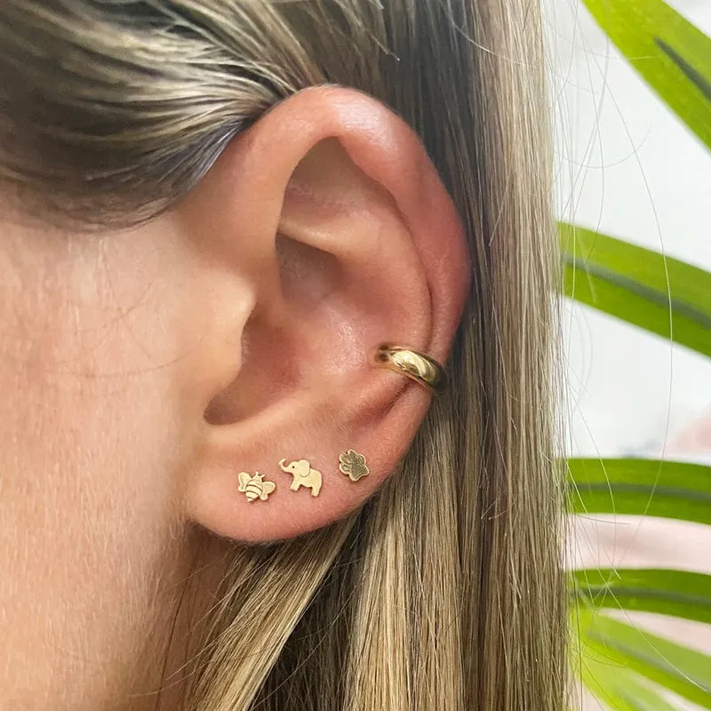 14K Itty Bitty Single Dog Paw Stud