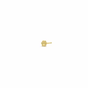 14K Itty Bitty Single Dog Paw Stud