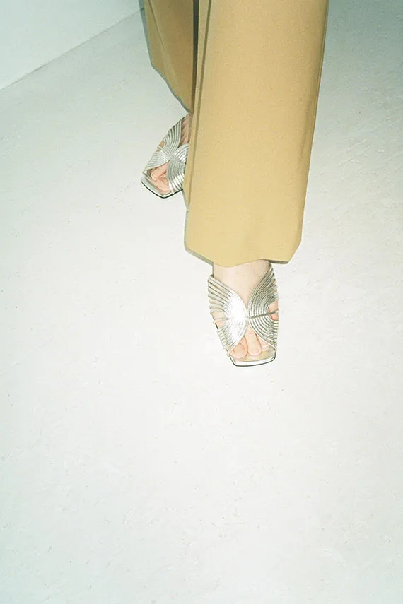 70's Silver Strappy Sandal