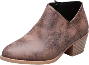 Ankle Boots for Women Women's Ankle Boots Side Zipper Chelsea Booties Winter Fall Fashion Short Boots Suede Low Stock Heel