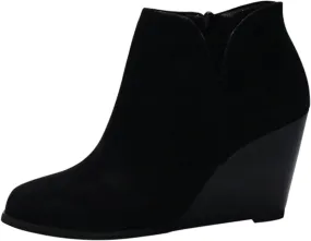 Ankle Boots for Women, Women's Non-Slip Thick Heel Round Toe Wedding Boots Fashion Wedge Suede Side Zipper Ankle Boots