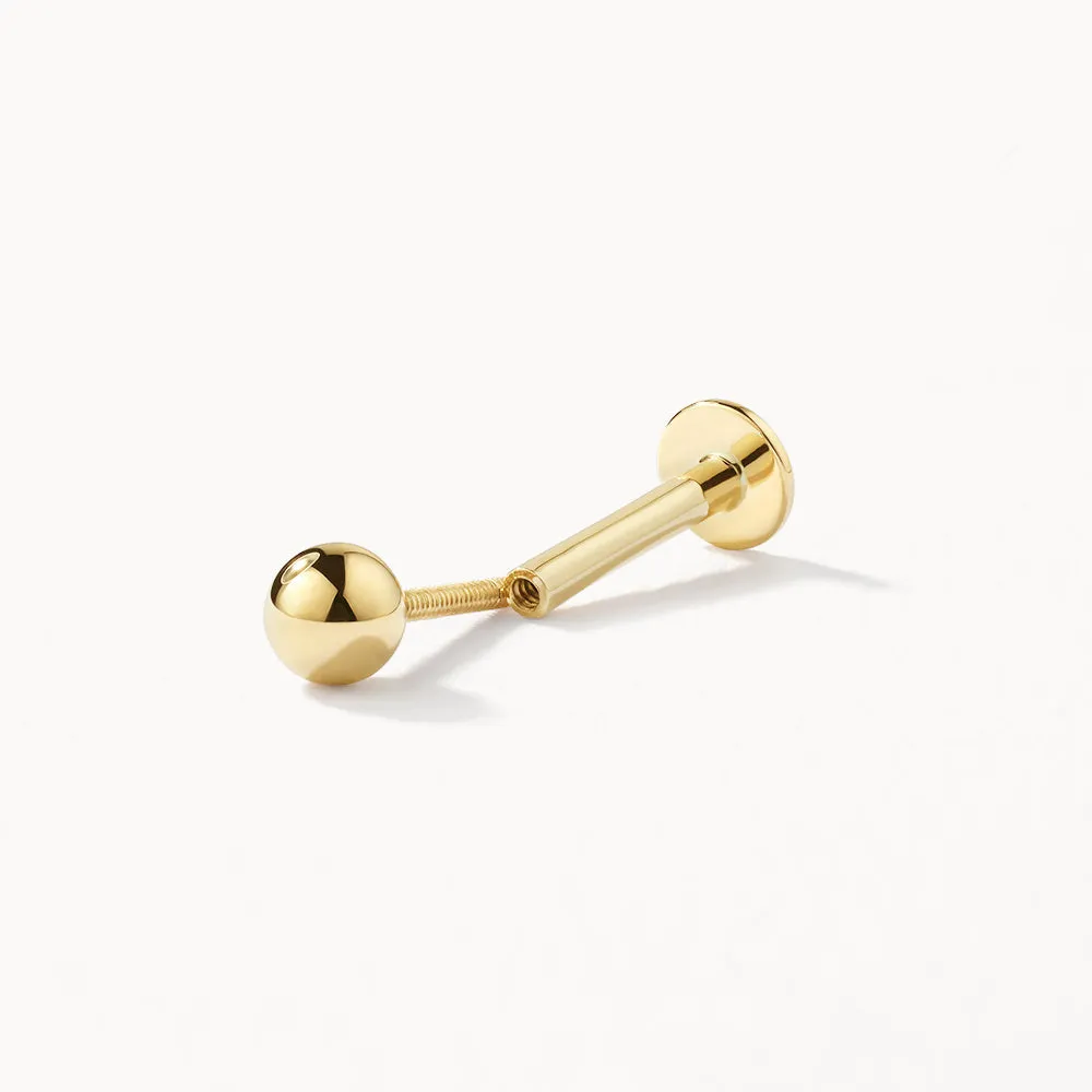 Ball Helix Single Stud Earring in 10k Gold
