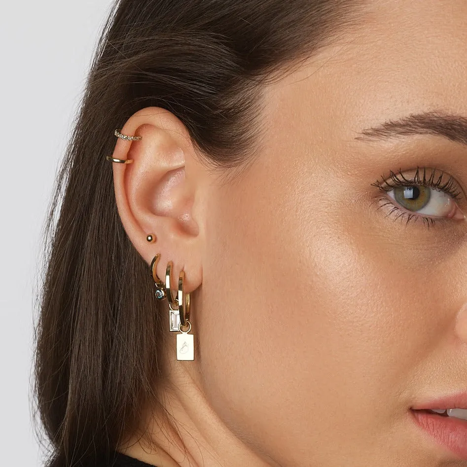 Ball Helix Single Stud Earring in 10k Gold
