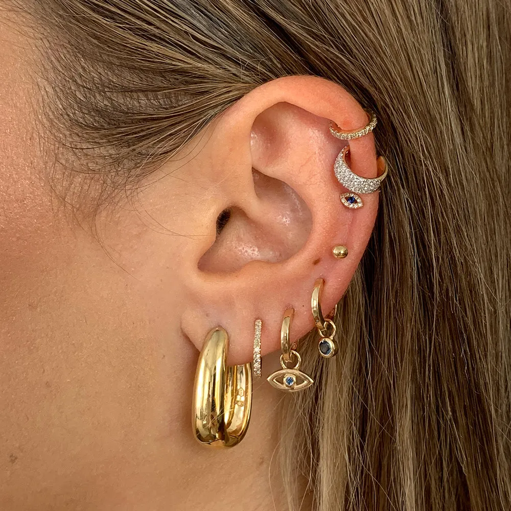 Ball Helix Single Stud Earring in 10k Gold