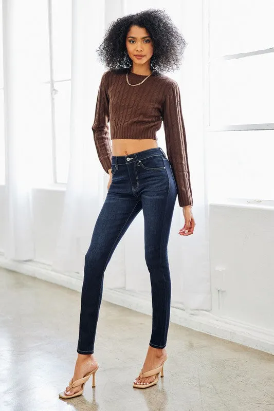Bennie High Rise Dark Wash Skinny Jeans by KanCan USA
