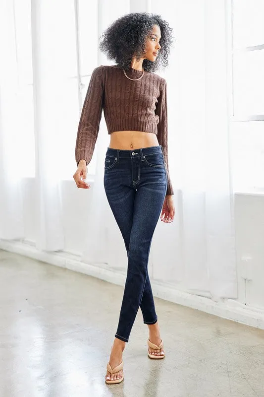 Bennie High Rise Dark Wash Skinny Jeans by KanCan USA