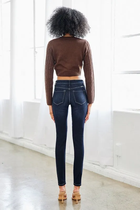 Bennie High Rise Dark Wash Skinny Jeans by KanCan USA