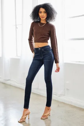 Bennie High Rise Dark Wash Skinny Jeans by KanCan USA