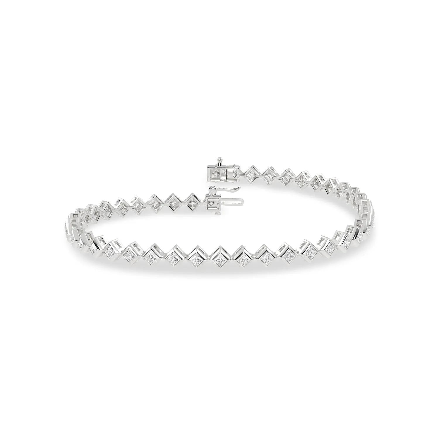 Bezel-Set Princess Tennis Bracelet