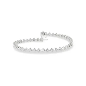 Bezel-Set Princess Tennis Bracelet