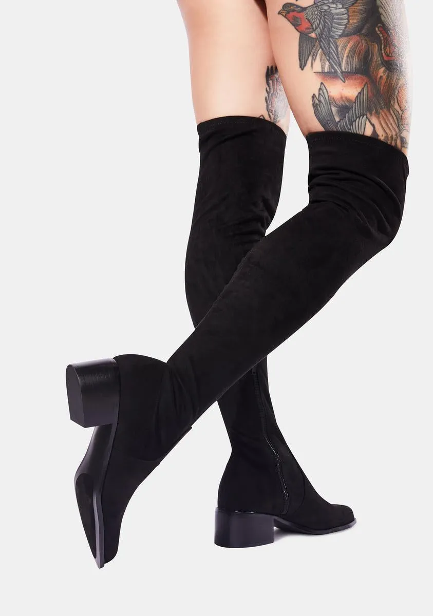 Black Sadie Knee High Boots