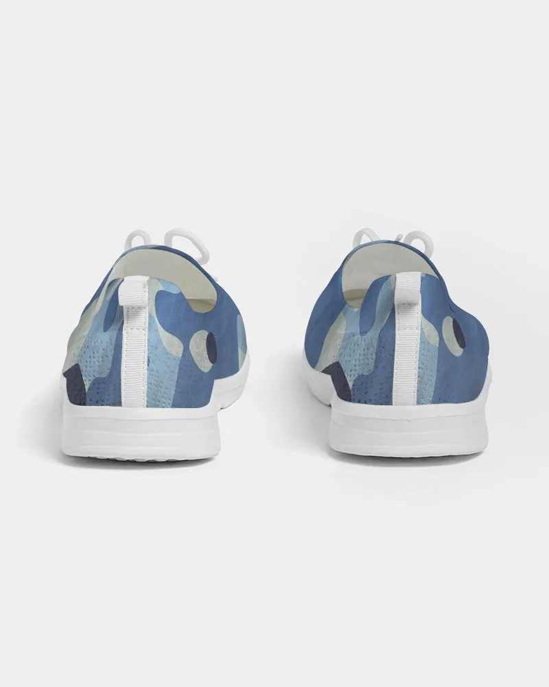 Blue Maniac Camouflage Women's Lace Up Flyknit Shoe