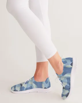 Blue Maniac Camouflage Women's Lace Up Flyknit Shoe