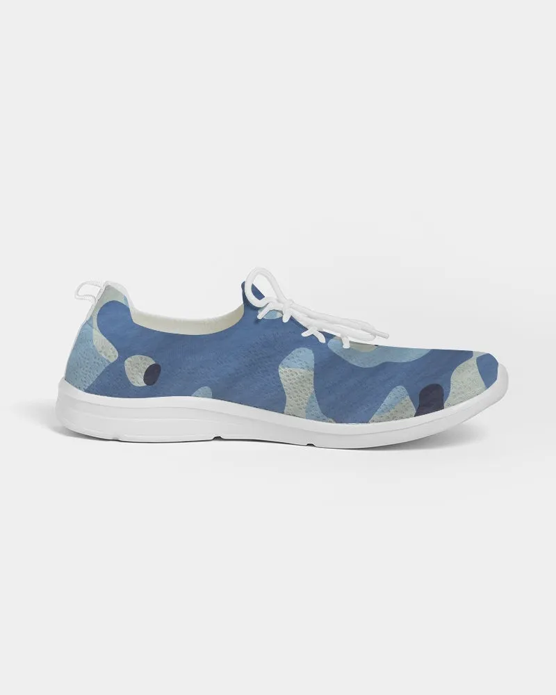 Blue Maniac Camouflage Women's Lace Up Flyknit Shoe