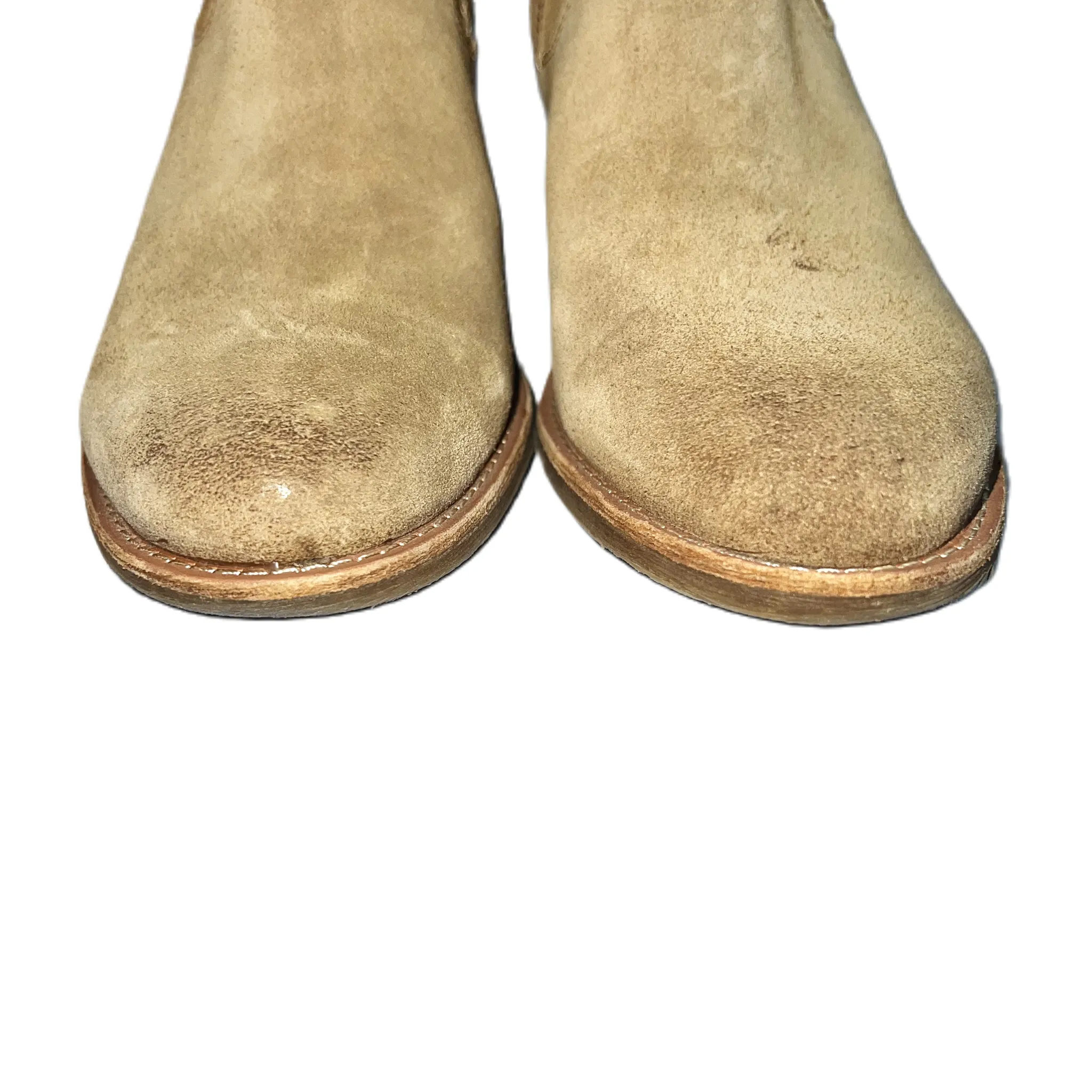 Boots Ankle Heels By Sofft In Brown, Size: 7