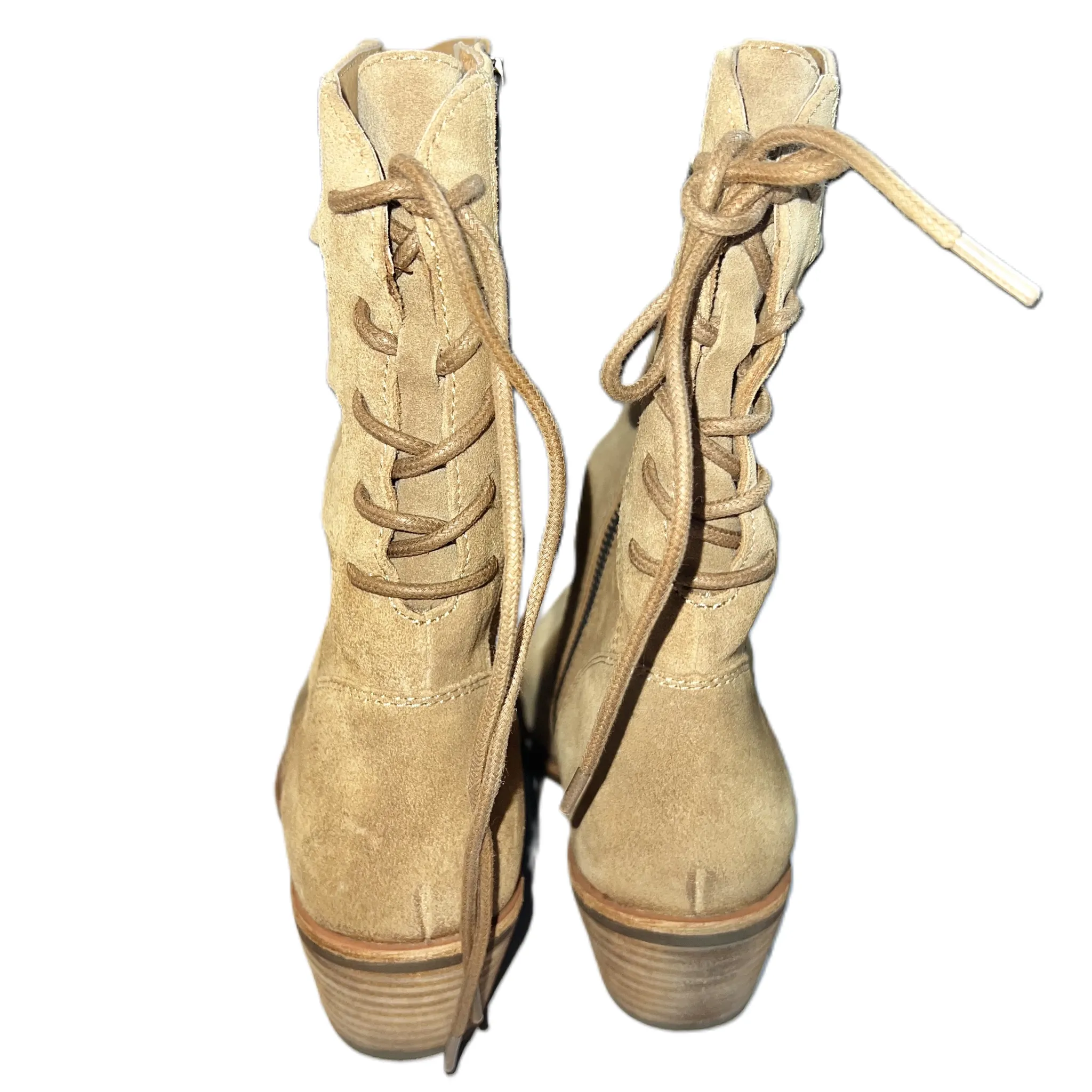 Boots Ankle Heels By Sofft In Brown, Size: 7