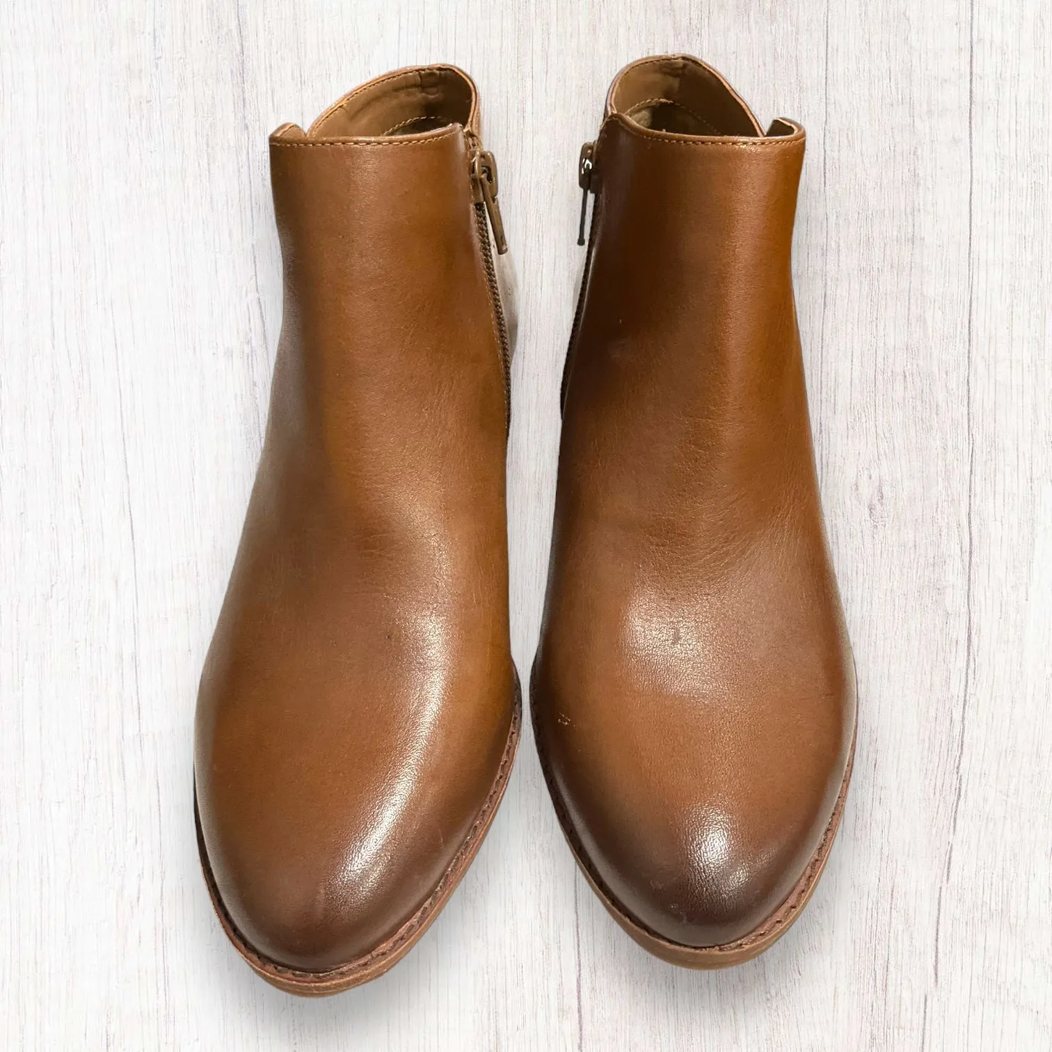 Brown Boots Ankle Heels Alex Marie, Size 7.5