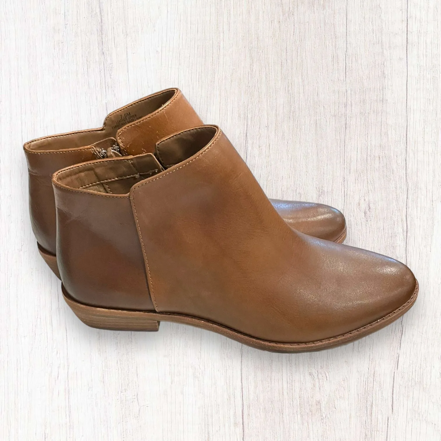 Brown Boots Ankle Heels Alex Marie, Size 7.5