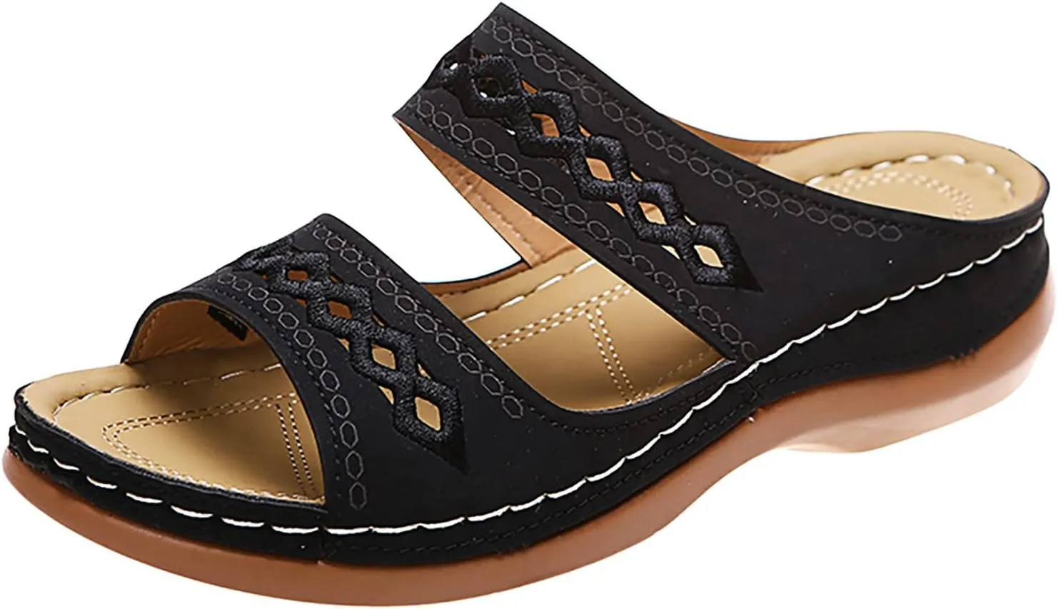 Cathalem Orthotic Sandals for Women, Orthopedic Wedge Sandals for Women Comfortable Walking Sandals with Arch Support