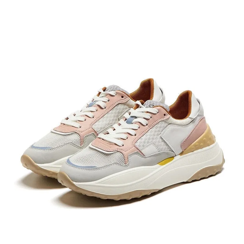 CLEARANCE / Fashion Women's Patchwork Genuine Leather Sneaker