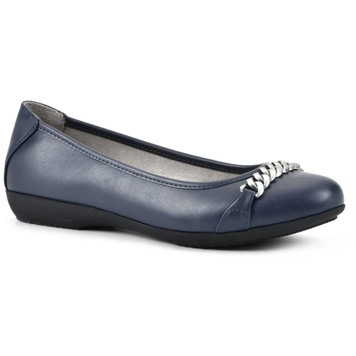 Cliffs by White Mountain Womens CHARMED Faux Leather Slip On Ballet Flats