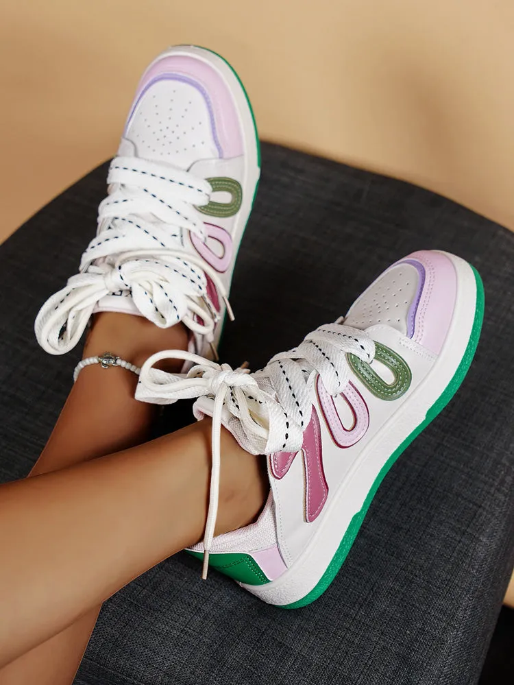 Color Block Flat Sneakers