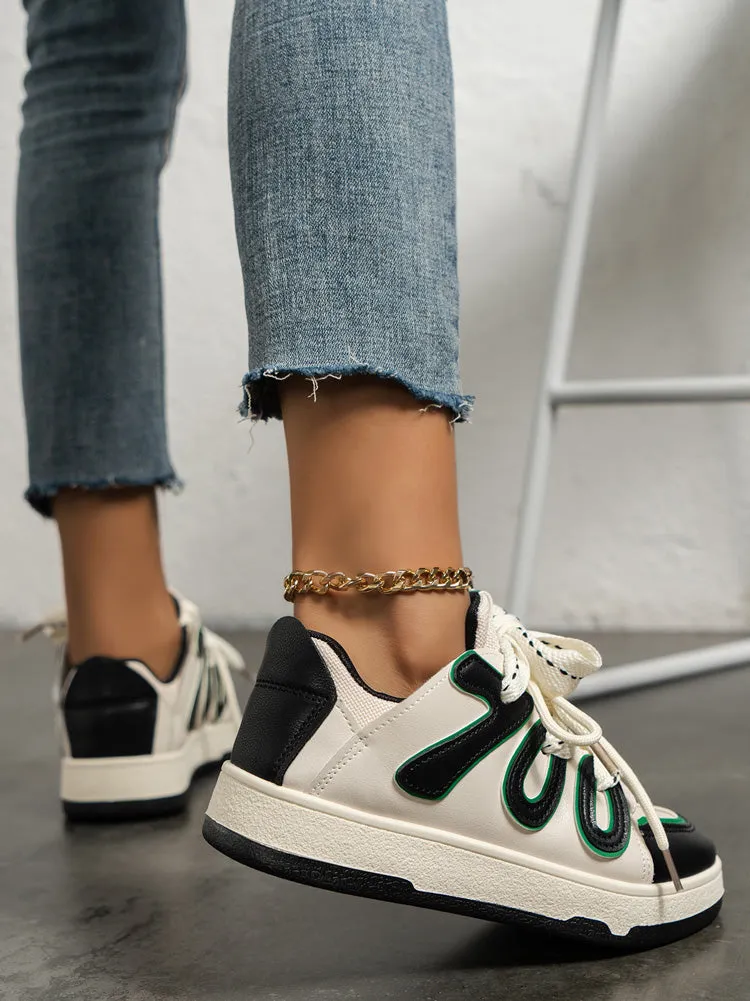 Color Block Flat Sneakers
