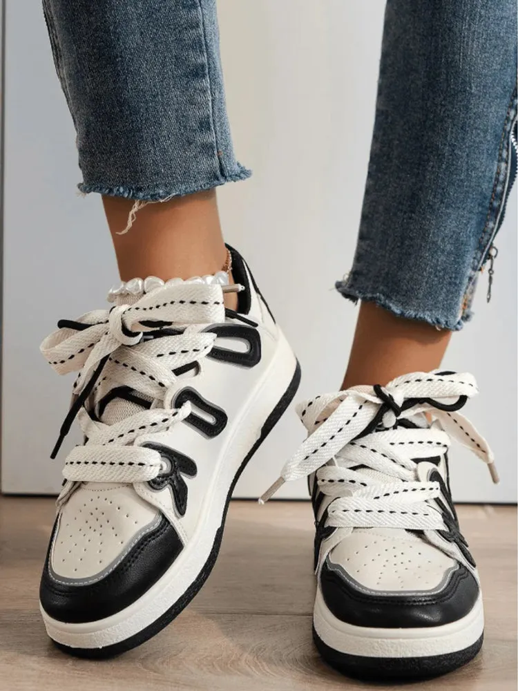 Color Block Flat Sneakers