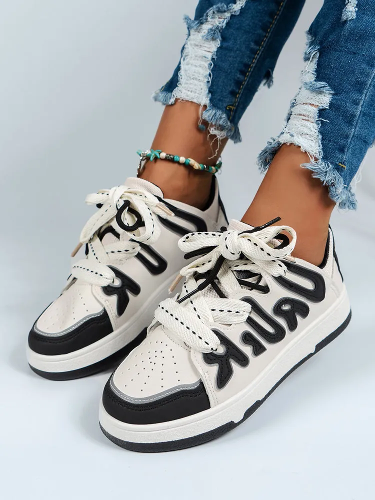 Color Block Flat Sneakers