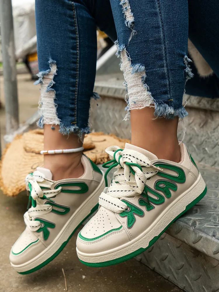 Color Block Flat Sneakers