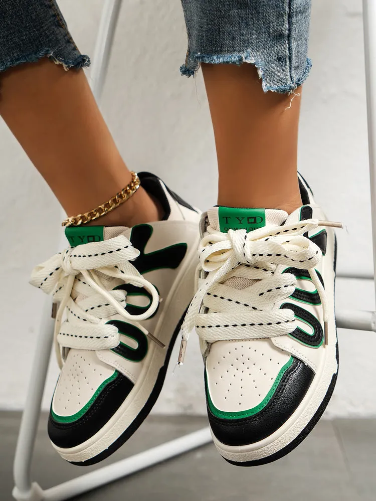Color Block Flat Sneakers