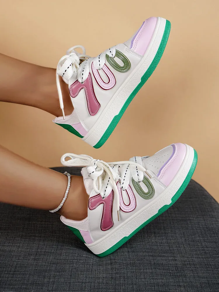 Color Block Flat Sneakers