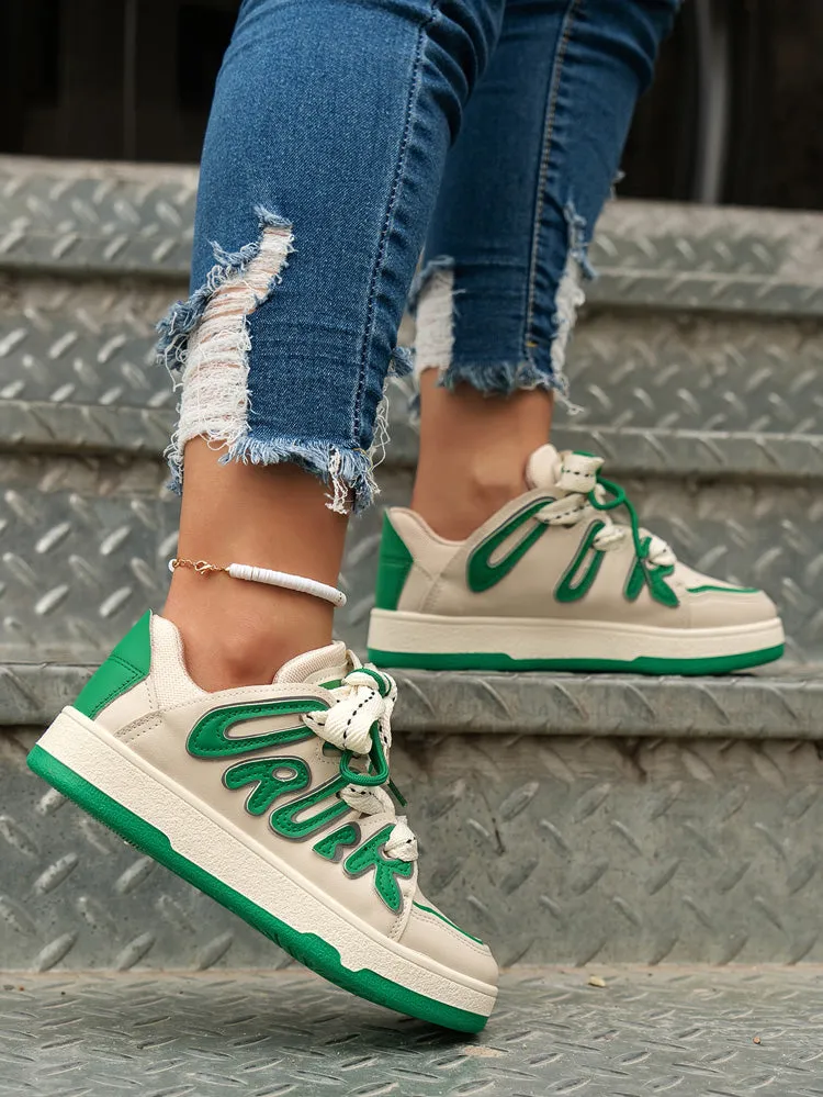 Color Block Flat Sneakers