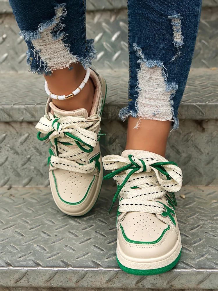 Color Block Flat Sneakers