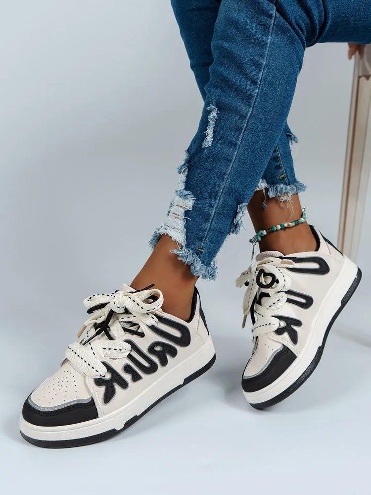 Color Block Flat Sneakers
