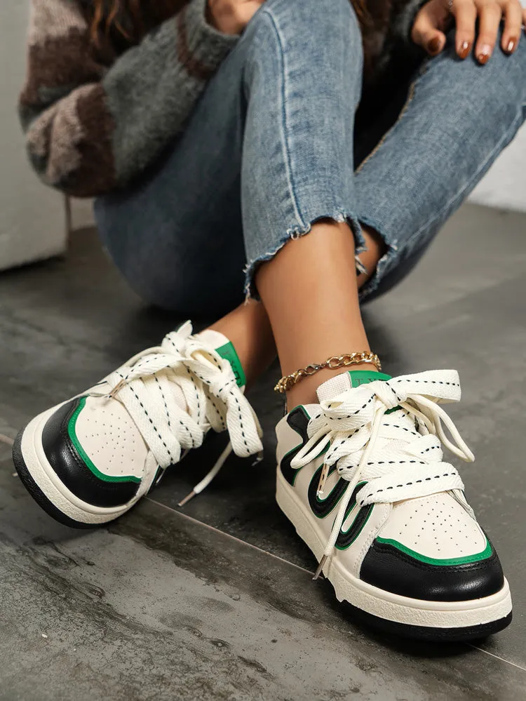 Color Block Flat Sneakers