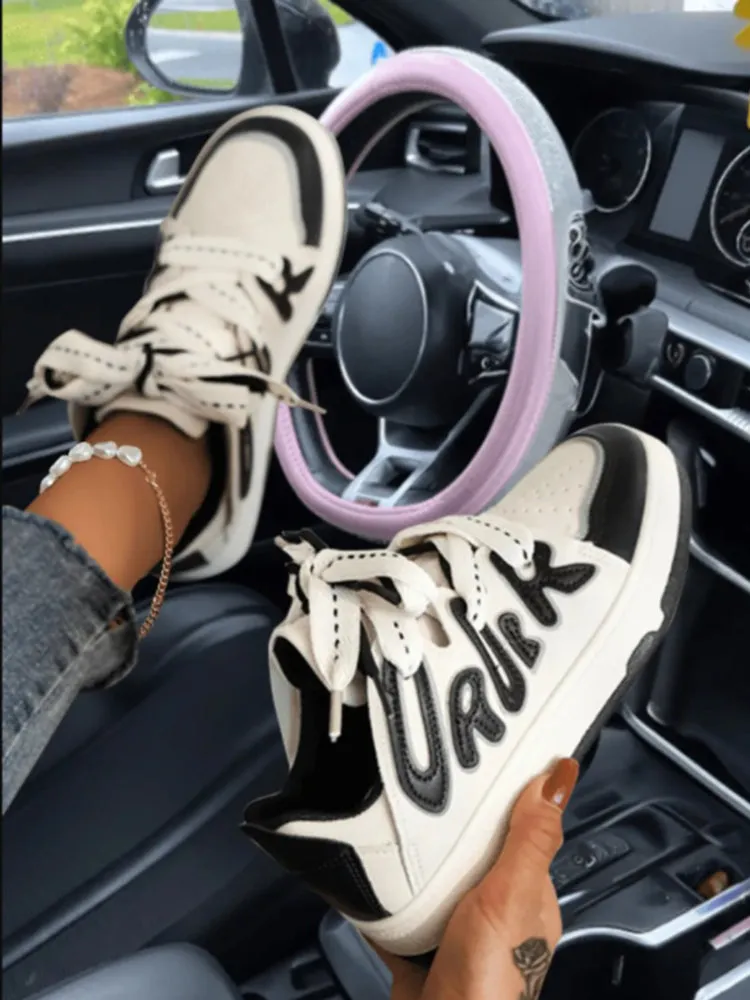 Color Block Flat Sneakers