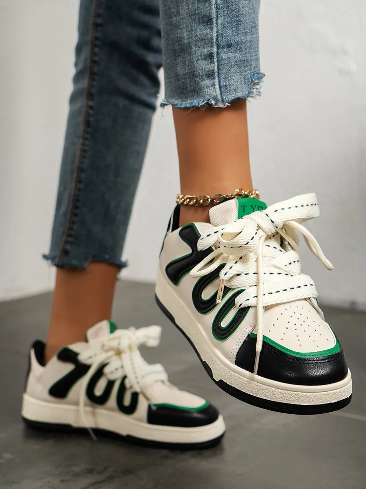 Color Block Flat Sneakers