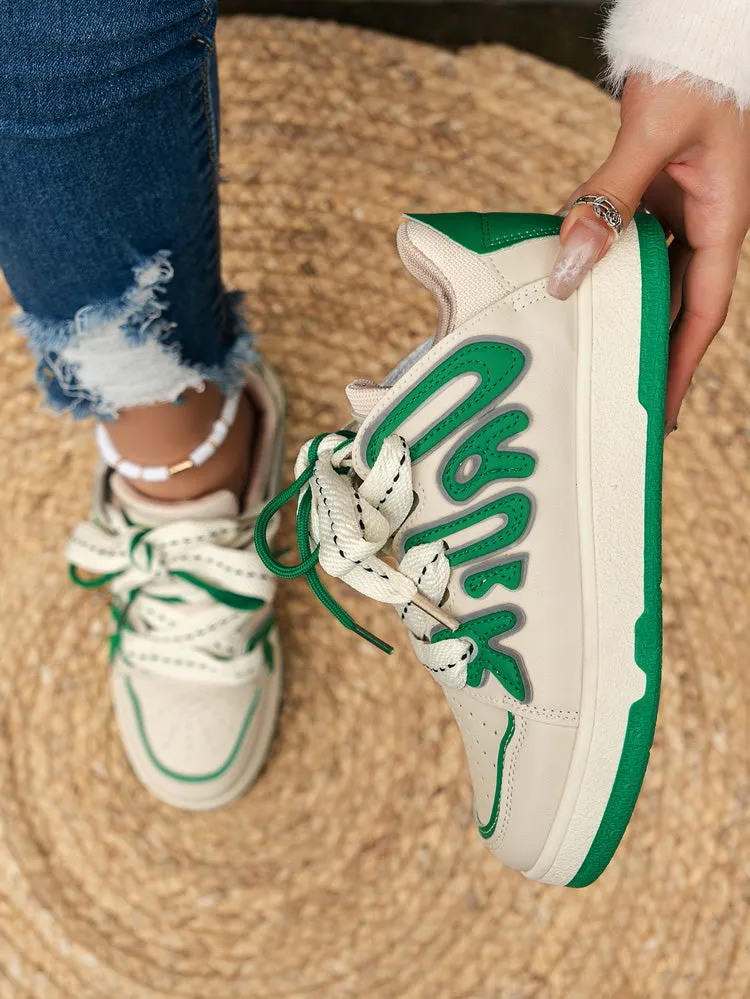 Color Block Flat Sneakers