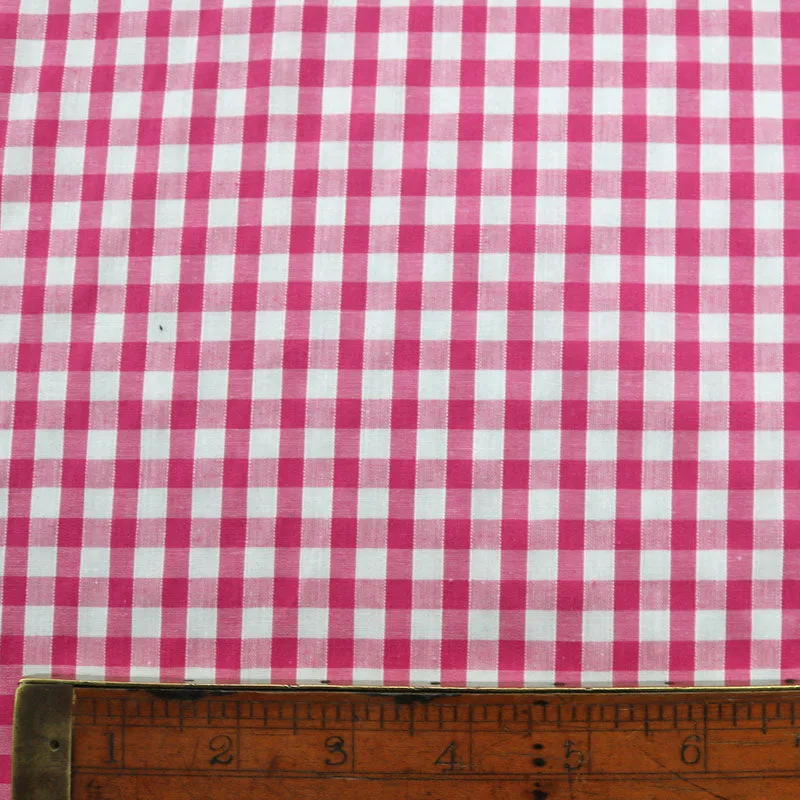 Corded Gingham - Cerise