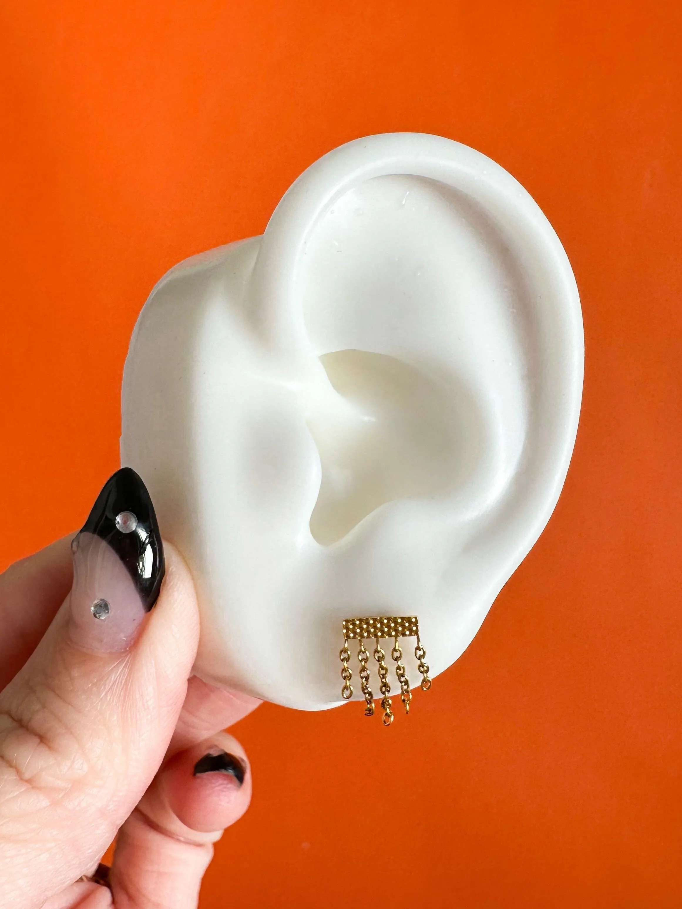 Flat Back Stud Earrings with Crypt Keeper Design