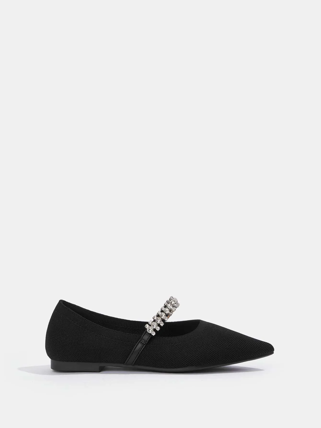 CUCCOO BASICS Rhinestone Decor Point Toe Ballet Flats Vacation Shoes Summer Sale Elegant Flats Back To School Shoes College Student Shoes