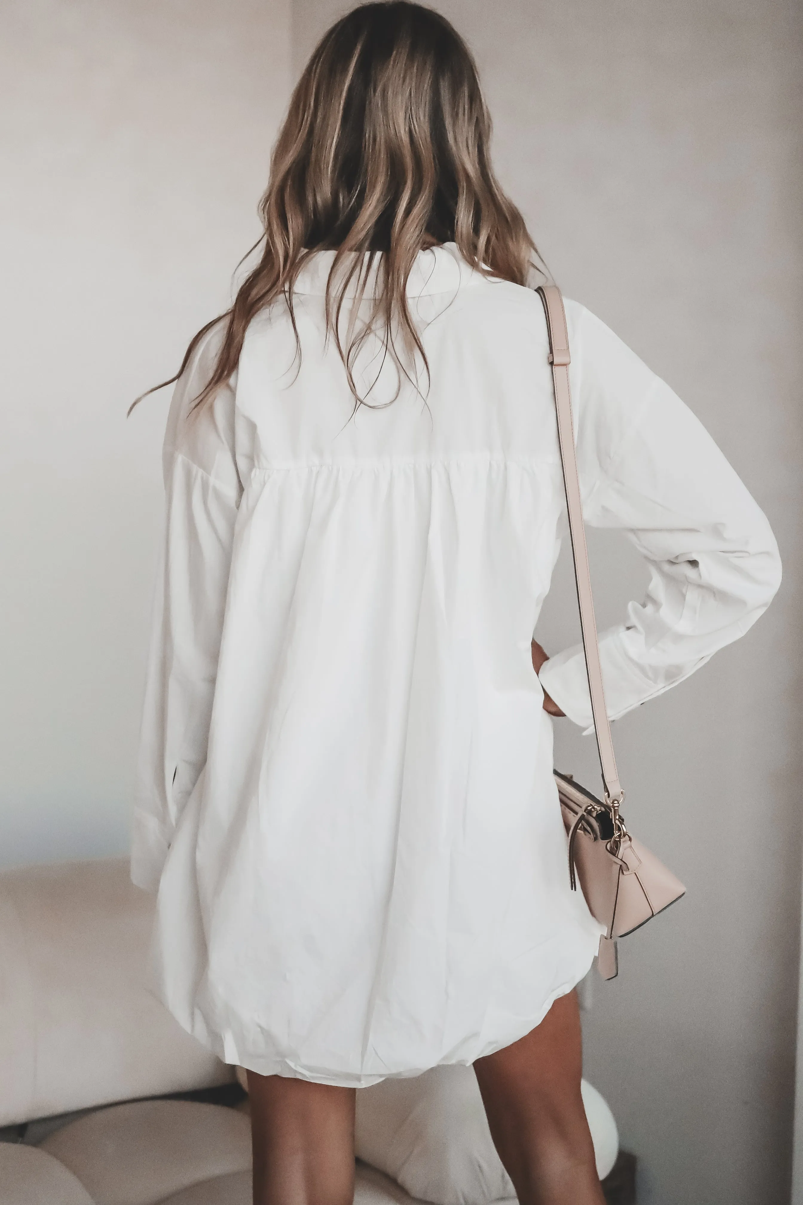 DEAL Wake Up And Brunch White Button Down Dress