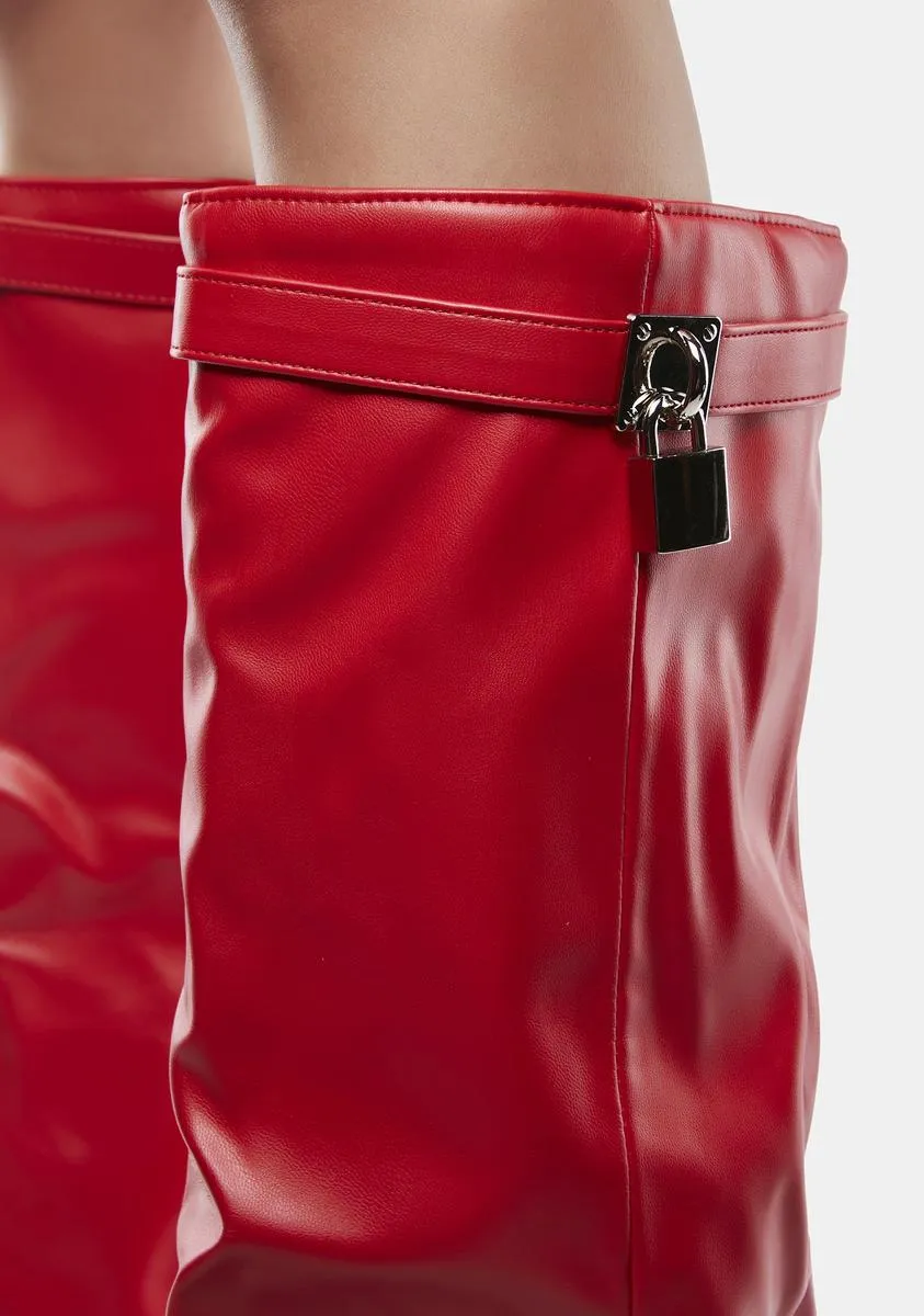 Echo Red Knee High Boots