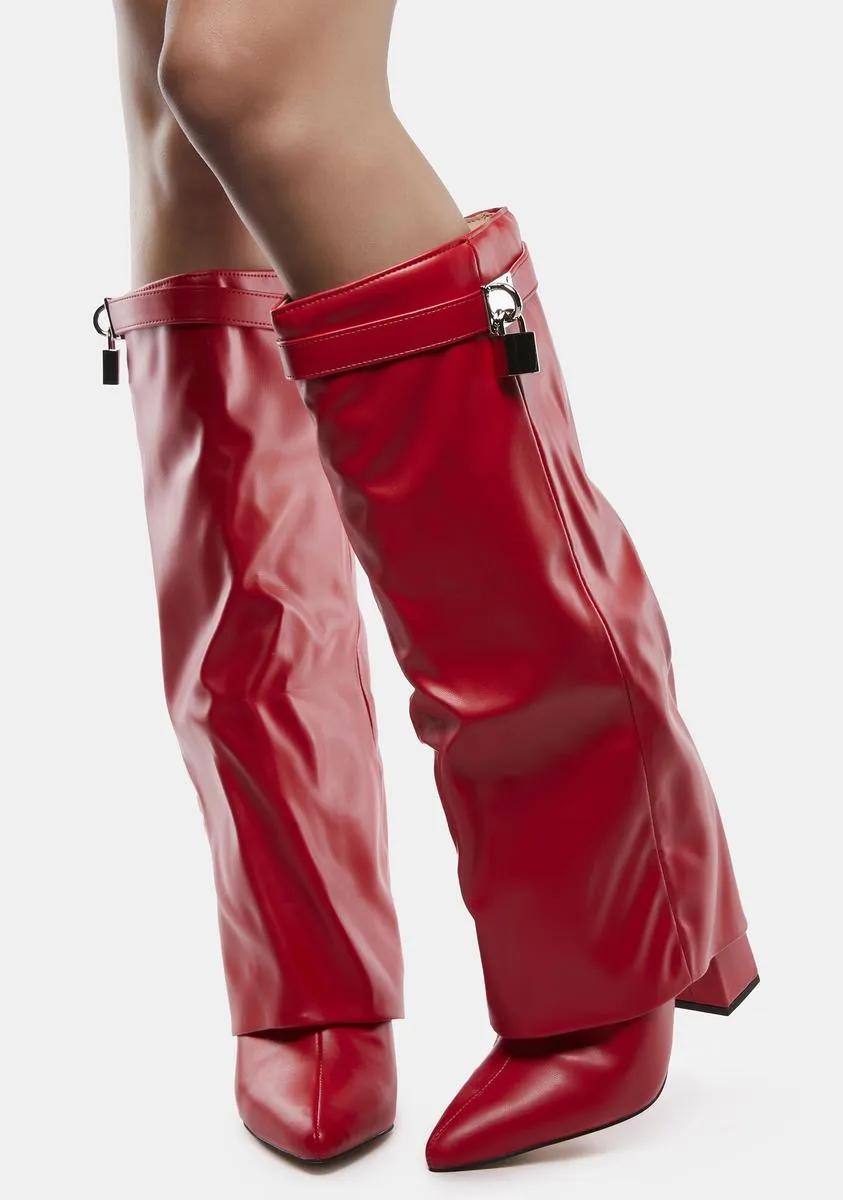 Echo Red Knee High Boots