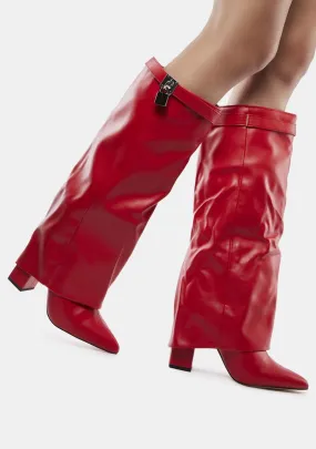 Echo Red Knee High Boots