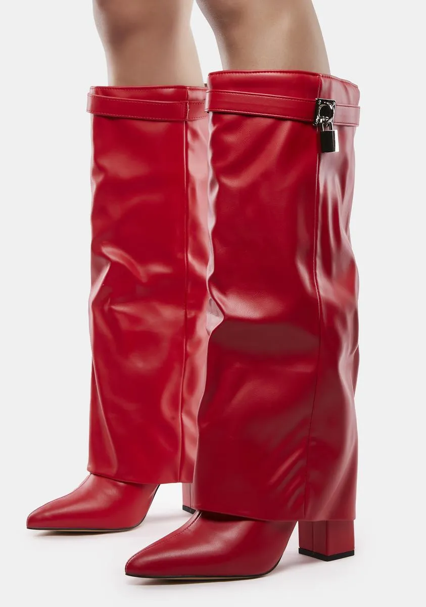 Echo Red Knee High Boots