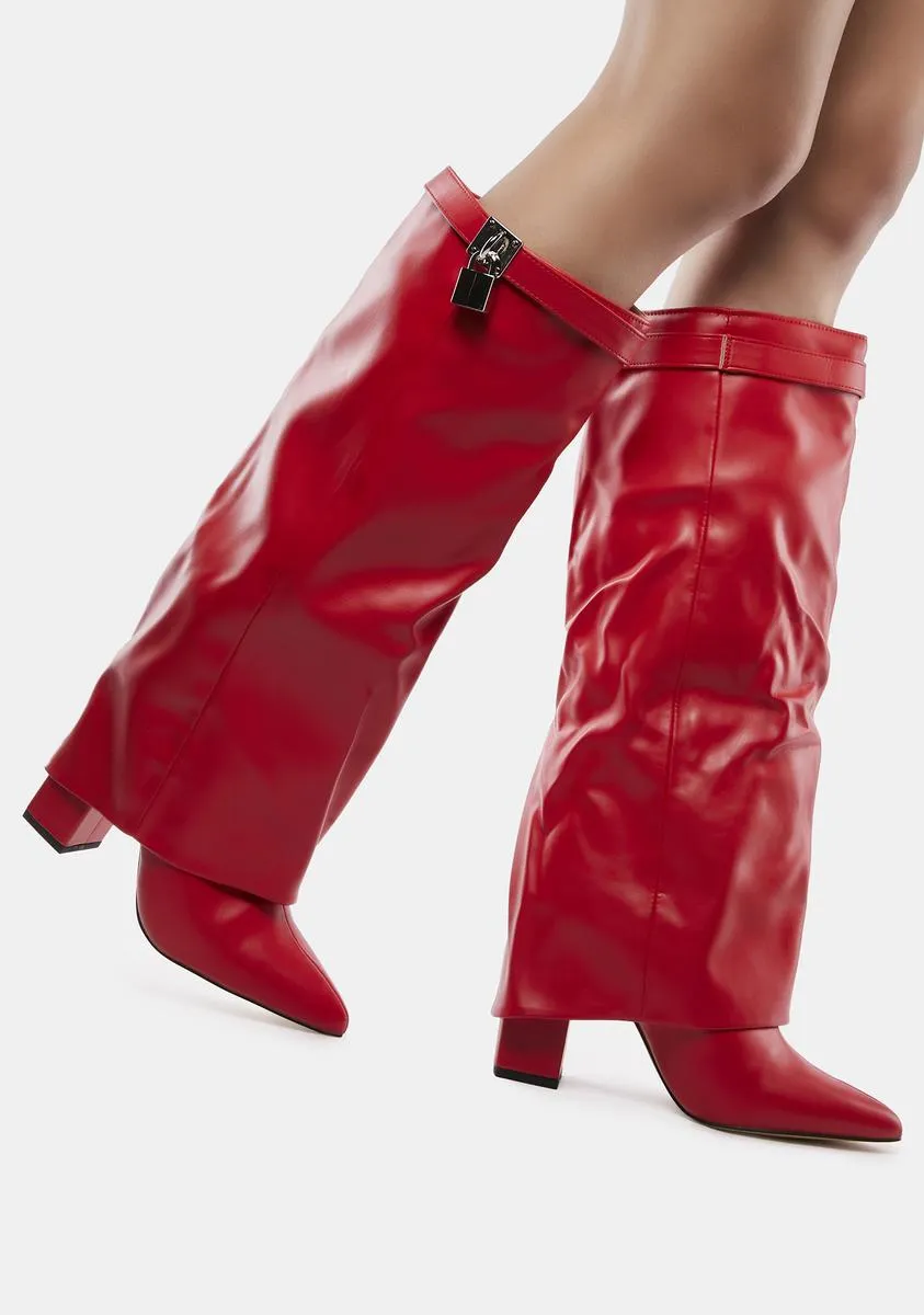 Echo Red Knee High Boots