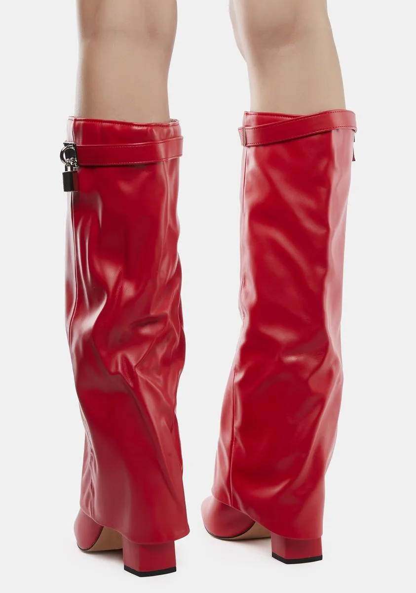 Echo Red Knee High Boots